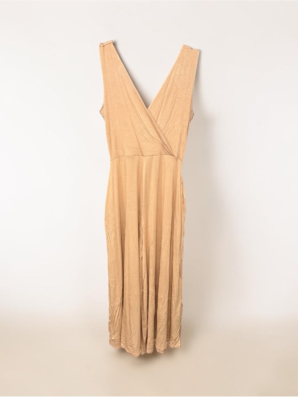Sleeveless Beige Jumpsuit
